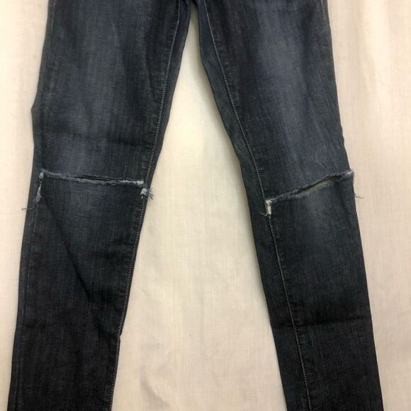 WOMENS JAMES JEANS DARK WASH BACK ZIP SKINNY STRAIGHT SAMPLE JEANS SIZE 25 MADE - Picture 9 of 10